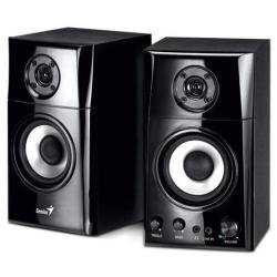 GENIUS SP-HF1201A Zwei Wege Lautsprecher je ein Hoch- und Tieftoener Gehaeuse aus Holz Regler -Volume Bass Hoehen Line In Kopfhoerer