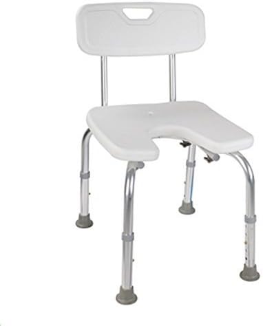 MedMobile U-shape Aluminum Shower Chair with Back Support, Hygienic Pericut and Adjustable Legs by Prestige International Trading
