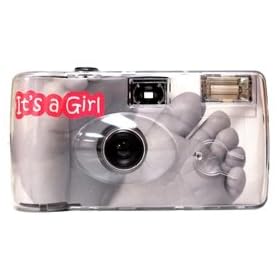 Click here to buy 10 Pack Girl Baby Feet Cameras - 27 Exposures - Built-in-flash - 35mm - 400 ISO Film by Cameras For All Baby Cameras.