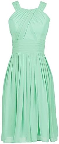 Endofjune Simple Shoulder Shiffon Bridesmaid Dresses US-16 Mint
