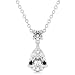 Pear Drop " Oprah " Silver and Cz Cubic Zirconia Solitaire Pendant Necklace