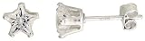 Sterling Silver 5 mm Star Shape CZ Stud Earrings - B000676BFU