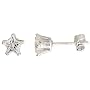 Sterling Silver 5 mm Star Shape CZ Stud Earrings