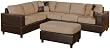 Bobkona Trenton Sectional Sofa, Hazelnut