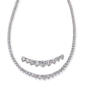 14k White Three Prong 10.96 Ct Rough Diamond Necklace - JewelryWeb