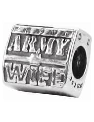 Sterling Silver Army Wife Zable Bead for bracelet bz19.9968