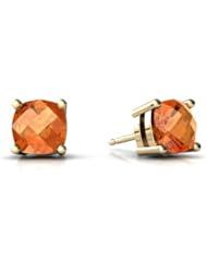 Genuine Fire Opal 14kt Yellow Gold Earrings