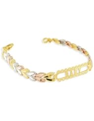 14k Rose White Yellow Gold Baby Cutout Floral Bracelet
