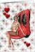 Red Boots & Lingerie-Blank Card