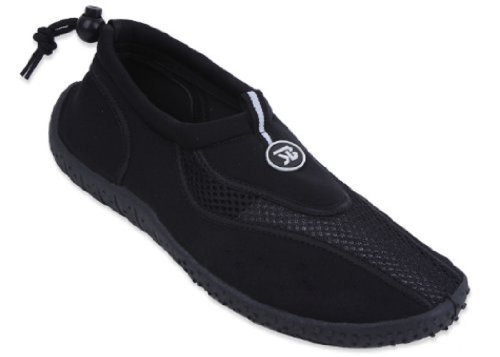 Shoes 18 New Mens Slip on Water Pool Beach Shoes Aqua Socks 5 Colors Available (10, 5907Black)
