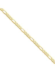 14k Yellow Gold 18in 4mm Flat Figaro Necklace Chain. Metal Wt- 8.93g