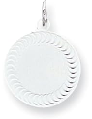Sterling Silver Engravable Round Patterned Disc Charm