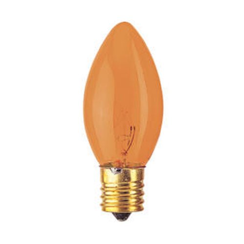 Bulbrite 7C9TA 7W C9 Christmas Light, Transparent Amber