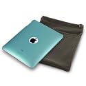 APPLE IPAD 3 PC EXECUTIVE ACCESSORY PACK - BLUE TRANSPARENT BACK  COVER CASE, SCREEN PROTECTOR, GREY POUCH PART OF THE QUBITS ACCESSORIES  RANGE