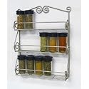 3-Tier Metal Spice Rack - Scroll - Satin Nickel (Satin Nickel) (15.25" H x 12.5" W x 2.75" D)