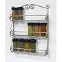 3-Tier Metal Spice Rack - Scroll - Satin Nickel (Satin Nickel) (15.25" H x 12.5" W x 2.75" D)