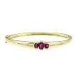 14K Yellow Gold Ruby and Diamond Bangle Bracelet