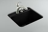 KOHLER K-6663-3U-47 Glen Falls Undercounter Utility Sink with Three-Hole Faucet Drilling, Almond