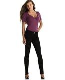 XOXO - XOXO Solid Knit Open-Back Top & Solid Twill Button-Detail Slim-Leg Pants