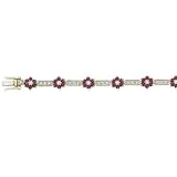 14K Yellow Gold Ruby & Diamond Bracelet