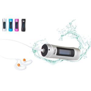 QQ-Tech® 3rd Gen 4GB Waterproof MP3 Player FM Radio Big LCD Display For Swimming Water Sports (Silver)