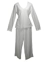 Ralph Lauren 2 Pc Heather Long John Pajama Set M