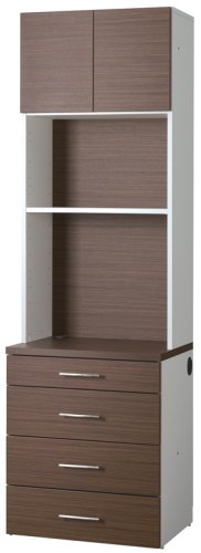 Garage 収納庫（本棚）　上棚付４段引出ＶＲ６０１９ＤＤＲ　ＳＺ