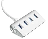 Cateck® USB 3.0 プレミアムアルミニウム 4 ポート USB ハブ：30 インチシールドケーブル(iMac、MacBook Air、MacBook Pro、MacBook、Mac Mini、PC、ラップトップ用)