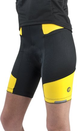 Womens Gel Padded Spandex Touring Bicycle Shorts Yellow Medium
