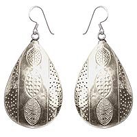 Long Earrings in Sterling Silver Indian Style 2.5 