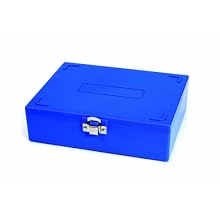 Heathrow Scientific HD15979A ABS Blue Sturdy Tall Slide Box, 208mm Width x 175mm Height x 60mm Depth, 100-Place