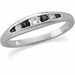 14K White Gold Black and White Diamond Anniversary Band with Diamonds