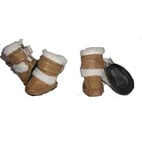 Pet Life Shearling Duggz Dog Shoes - Brown - Small