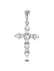 0.41 Ct. Diamond & 18k White Gold Cross Pendant (516244)