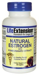 Life Extension Natural Estrogen with Pomegranate Extract Capsules, 60 Count