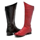 121-SHAZAM, 1 Heel Mens SuperHero Knee-High Costume Boot in Red or Black by Ellie Shoes by Exotic High Heels