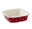 Spode Baking Days 10-Inch Square Dish, Red