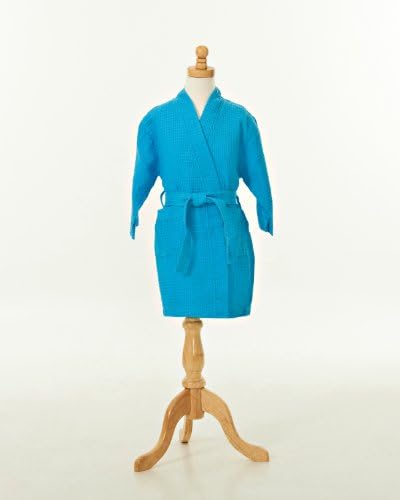 Children's Robe w/Matching Waffle Bag (Medium (7-8), Tropical Blue)