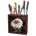 Jackie Popp Nature N Wildlife flowers - double zinnias pink and white - Tile Pen Holders-5 inch tile pen holder