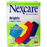 Nexcare Active Brights Comfort Fabric Latex Free Bandages, Assorted Sizes - 25 ea