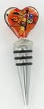 Kitchen & Housewares : Red Swirl Gold Optic Glass Wine Bottle Stopper Barware
