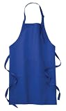 NEW CornerStone - Adjustable Bib Apron with 3 Pockets Royal-OSFA