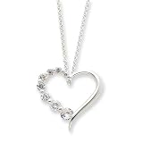 Sterling Silver CZ Heart Journey Necklace - 18 Inch