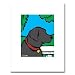 Labrador. High Quality Ready to Frame Dog Print. Black Labrador on Porch by Marc Tetro (11 x 14 inches)