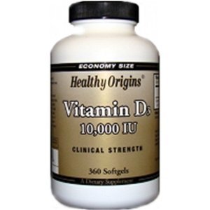 Healthy Origins - Vitamin D3 High Potency Vitamin D Clinical Strength 10000 IU - 360 Softgels ( Multi-Pack)