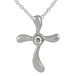 Tressa Sterling Silver Polished Cross Pendant with Center CZ