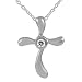 Sterling Silver Polished Cross Pendant with Center CZ