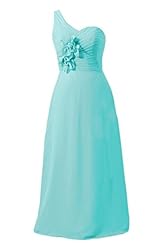 Chiffon Lace Floor Length One Shoulder Evening Dress/Bridesmaid Dress/Wedding Party Dress 