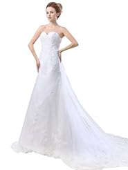 Lace Fit-and-Flare Mermaid Sweetheart Wedding Dress 