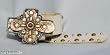 Leatherock Off White Gold/Silver Studded Belt